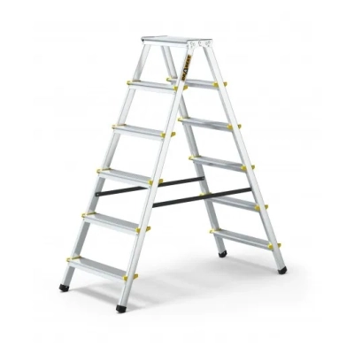 Drabina PRO aluminiowa z dwustronna 6 stopni 150kg.