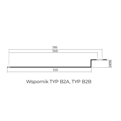 Wspornik drabinki TYP B2B (360-385/30) MM STAL-SNOW do blachodachówki