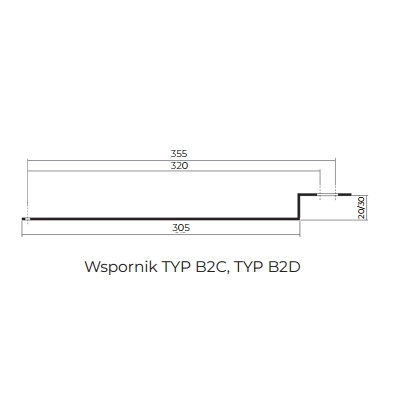 Wspornik drabinki TYP B2D (320-355/30) MM STAL-SNOW do blachodachówki