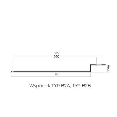 Wspornik ławy/stopnia STAL-TRITT TYP B2B (360-385/30) MM do blachodachówki