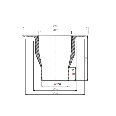 Wpust dachowy SITA STANDARD z ogrzewaniem samoregulującym - 200 MM