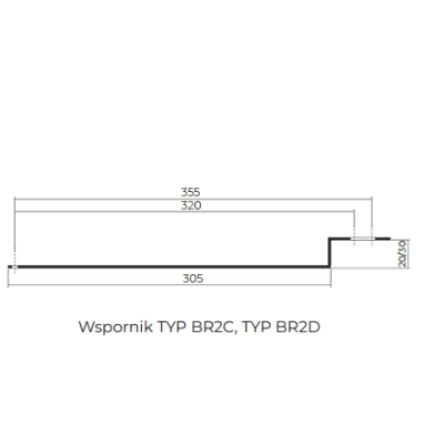 Wspornik rury TUBE-SNOW do blachodachówki TYP BR2C (320-355/20 MM)