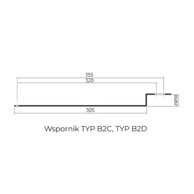 Wspornik ławy/stopnia STAL-TRITT TYP B2C (320-355/20) MM do blachodachówki