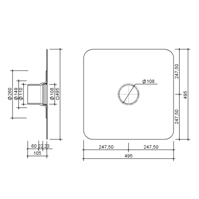 Wpust attykowy EASY PLUS - 110 MM