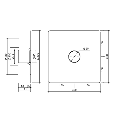 Wpust attykowy EASY PLUS - 75 MM