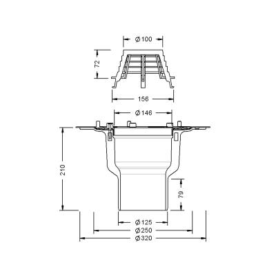 Wpust dachowy SITA TRENDY z kołnierzem zaciskowym - 125 MM