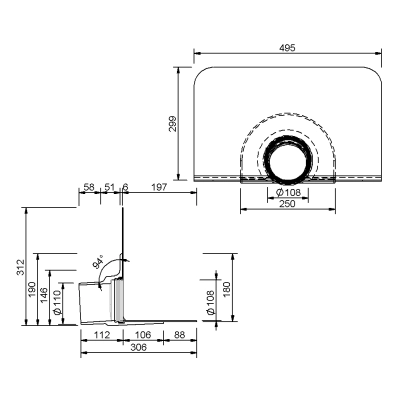 Wpust attykowy EASY - 110 MM