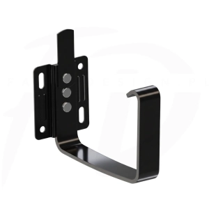 Hak doczołowy stalowy do rynny kwadratowej ⌀ 135 firmy KROP w kolorze czarnym