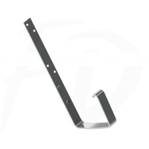 Hak nakrokwiowy stalowy do rynny kwadratowej ⌀ 135 firmy KROP w kolorze grafitowym