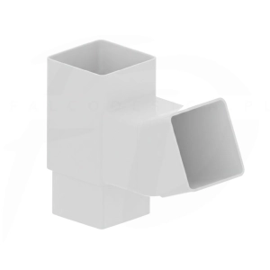 Trójnik kwadratowy 80 x 80 PVC firmy KROP w kolorze białym