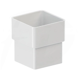 Złączka rury spustowej kwadratowej PVC 80 x 80 firmy KROP w kolorze białym