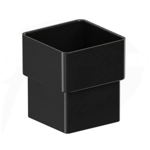 Złączka rury spustowej kwadratowej PVC 80 x 80 firmy KROP w kolorze czarnym