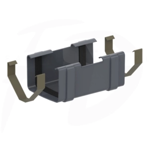 Złączka rynny kwadratowej PVC ⌀ 135 firmy KROP w kolorze grafitowym