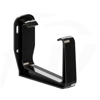 Hak doczołowy do rynny kwadratowej z PVC KROP 135 w kolorze czarnym