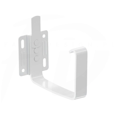 Hak doczołowy stalowy do rynny kwadratowej ⌀ 135 firmy KROP w kolorze białym