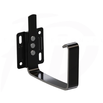 Hak doczołowy stalowy do rynny kwadratowej ⌀ 135 firmy KROP w kolorze czarnym