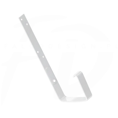 Hak nakrokwiowy stalowy do rynny kwadratowej firmy KROP w kolorze białym