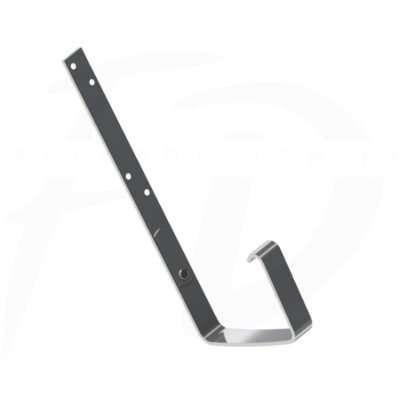 Hak nakrokwiowy stalowy do rynny kwadratowej ⌀ 135 firmy KROP w kolorze grafitowym