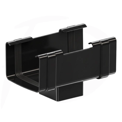 Lej spustowy 135 / 80 do rynny kwadratowej PVC firmy KROP w kolorze czarnym