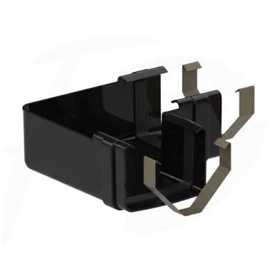 Narożnik uniwersalny 90° do rynny kwadratowej PVC ⌀ 135 firmy KROP w kolorze czarnym