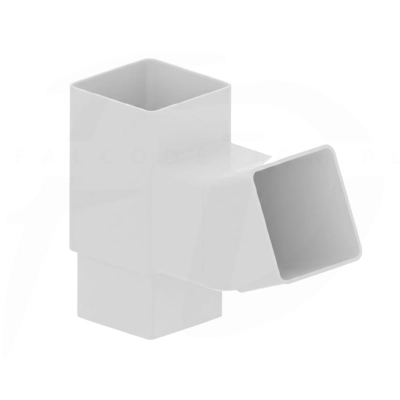 Trójnik kwadratowy 80 x 80 PVC firmy KROP w kolorze białym