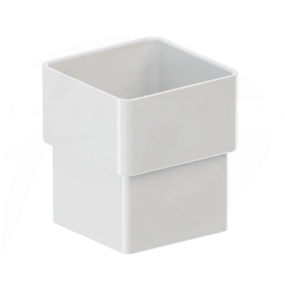 Złączka rury spustowej kwadratowej PVC 80 x 80 firmy KROP w kolorze białym