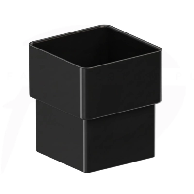 Złączka rury spustowej kwadratowej PVC 80 x 80 firmy KROP w kolorze czarnym