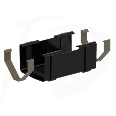 Złączka rynny kwadratowej PVC ⌀ 135 firmy KROP w kolorze czarnym