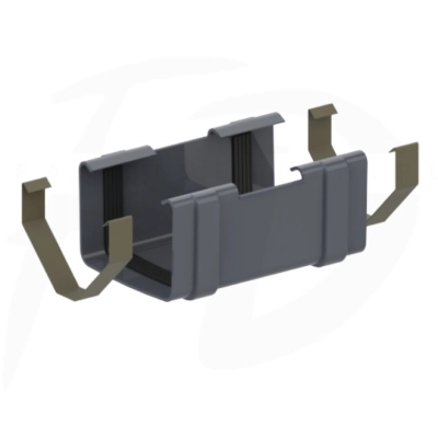 Złączka rynny kwadratowej PVC ⌀ 135 firmy KROP w kolorze grafitowym