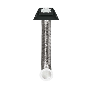 Świetlik rurowy FAKRO SFD-Z/L - rura giętka, kopuła z funkcją doświetlenia, pokrycia profilowane do 45 mm, czarny RAL 9005