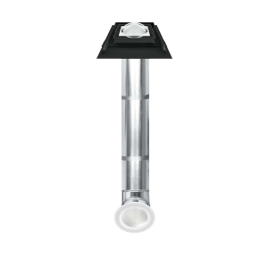Świetlik rurowy FAKRO SRD-Z/L - rura sztywna, kopuła z funkcją doświetlenia, pokrycia profilowane do 45 mm, czarny RAL 9005