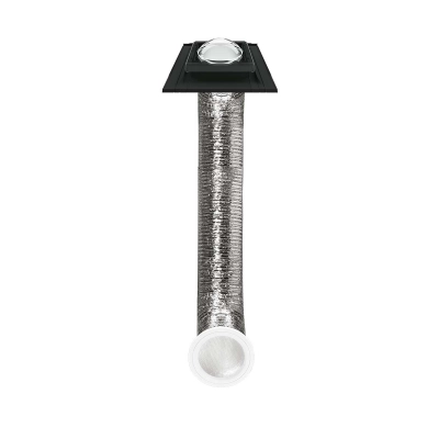 Świetlik rurowy FAKRO SFD-S - rura giętka, kopuła, pokrycia płaskie do 2×5 mm, czarny RAL 9005