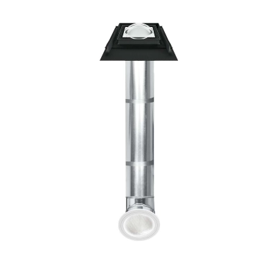 Świetlik rurowy FAKRO SRD-Z/L - rura sztywna, kopuła z funkcją doświetlenia, pokrycia profilowane do 45 mm, czarny RAL 9005