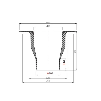 Wpust dachowy SitaStandard DN 200/OD 200 pionowy – PAPA