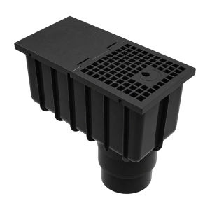 Osadnik PRO KROP Kwadrat PVC 80 × 80/110,125 mm – czarny RAL 9005