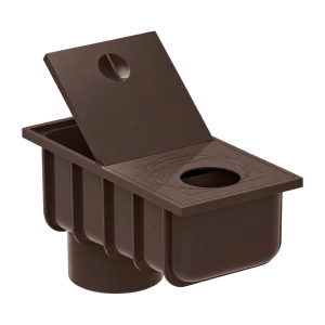 Osadnik standardowy KROP Kwadrat 80 × 80/110 mm – ciemnobrązowy RAL 8019