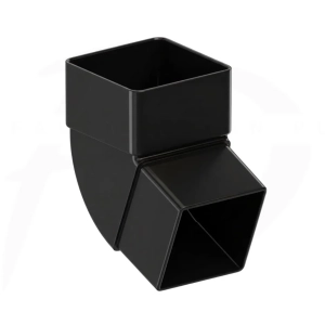 Kolano pod zadany kąt KROP Kwadrat PVC 80 × 80 mm – czarny RAL 9005