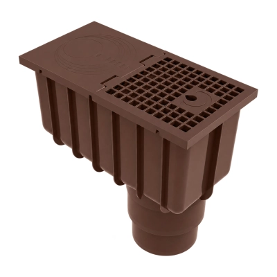 Osadnik PRO KROP Kwadrat PVC 80 × 80/110,125 mm – jasnobrązowy RAL 8017