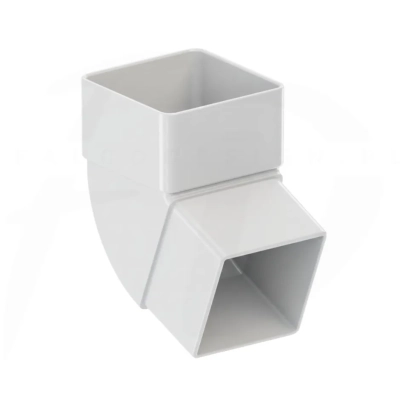 Kolano pod zadany kąt KROP Kwadrat PVC 80 × 80 mm – biały RAL 9010