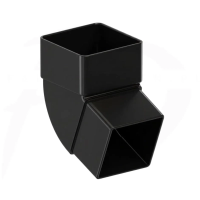 Kolano pod zadany kąt KROP Kwadrat PVC 80 × 80 mm – czarny RAL 9005