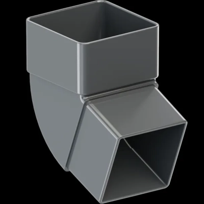 Kolano pod zadany kąt KROP Kwadrat PVC 80 × 80 mm – grafitowy RAL 7016