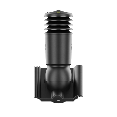 Kominek wentylacyjny HiVent ocieplony fi 150 do dachówki Romańska firmy Braas – kolor Czarny cisar