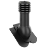 Kominek wentylacyjny HiVent nieocieplony fi 125 do dachówki Karpiówka – krycie w koronkę – kolor Czarny