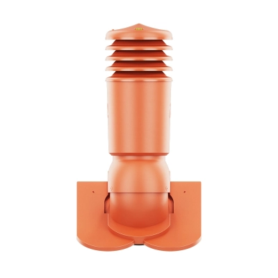 Kominek wentylacyjny HiVent ocieplony fi 125 do dachówki Karpiówka – krycie w koronkę – kolor Ceglasty