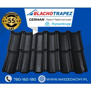 Blachodachówka German Simetric 30 w powłoce IceCrystal firmy Blachotrapez Blachodachówka German Simetric 30 w powłoce IceCrystal firmy Blachotrapez
