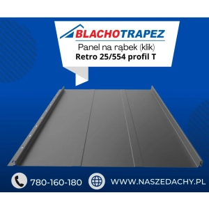 Blacha na rąbek Retro 25/554 Trapezowy od firmy Blachotrapez Połysk