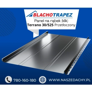 Blacha na rąbek Terrano IZO 30/525 przetłoczony od firmy Blachotrapez MAT ThyssenKrupp