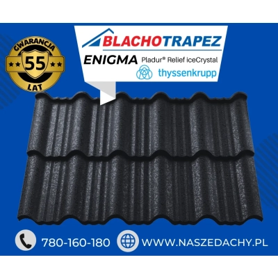 Blachodachówka Enigma firmy Blachotrapez Ice Crystal 55 lat gwarancji