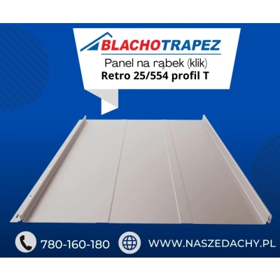 Blacha na rąbek Retro 25/554 Trapezowy od firmy Blachotrapez Alucynk