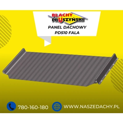 Panel dachowy Panel PD510 P-F fala blacha na rąbek Połysk 30lat gwarancji